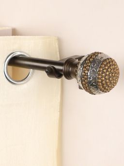 The Decor Mart - 84"-144" Spectra Metal Extendable Curtain Rod Black 19Mm (Hardware Included)