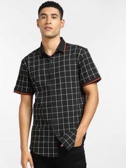 Jack & Jones - Black Check Short Sleeves Shirt
