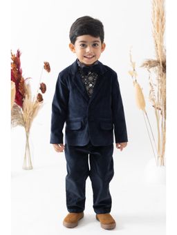TIBER TABER - Boy Santa's Little Star Blazer Set - Navy Blue (Set of 4)