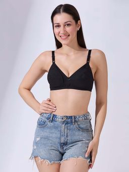 Blush9 Maternity - Black Non-Wired and Non-Padded Cotton Maternity Bra