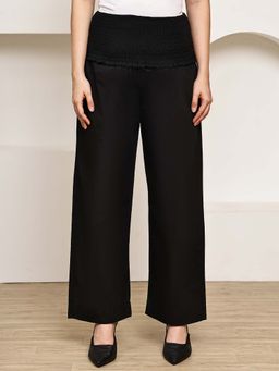 Secret Wish - Black Solid Poplin Maternity Pant