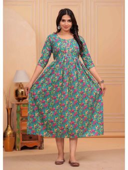 UrbanRang - Teal Grove Maternity Dress with Concealed Feeding Zippers