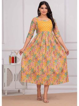 UrbanRang - Sunlit Flora Maternity Dress with Dual Feeding Zippers