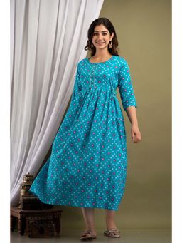 UrbanRang - Ocean Bloom Maternity Dress with Dual Feeding Zippers