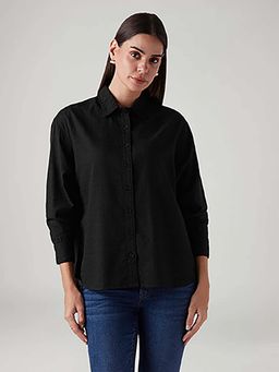 Levi's - Women Black Textured Relaxed Fit Shirt