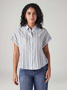 Levi's - Women Light Blue Striped Regular Fit Shirt