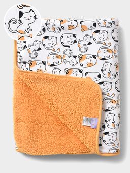 Mi Arcus - Premium Knitted Printed Ultra-Soft Blanket for 0-12 M, 100x85 cm - Off White