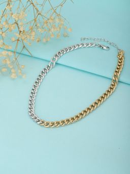 Carlton London - Silver-Toned Gold-Plated Handcrafted Link Necklace