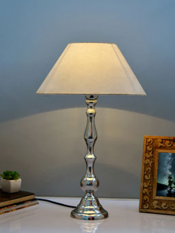 Homesake - Teardrop Chrome Lamp White Cone Shade