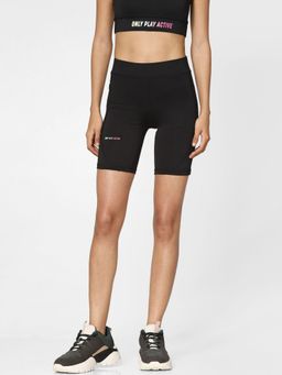 ONLY - Play Women Solid Black Cycling Shorts
