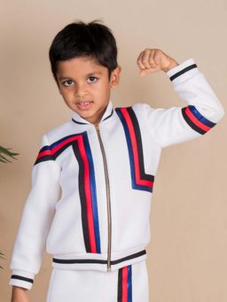 Toplove - White Classic Bomber Jacket