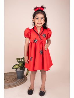 Toplove - Red Star Skater Trench Dress
