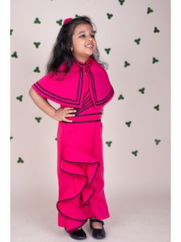 Toplove - Pink Cape Ruffles Jumpsuit