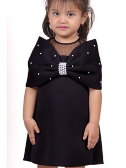 Toplove - Black Around The Shoulder Bow Dress