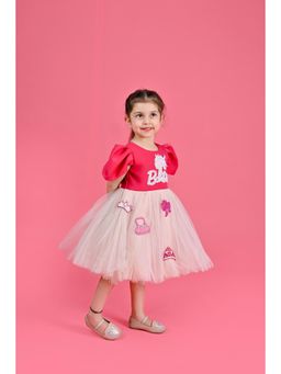 Toplove - Pink Barbie Dress With Hair Accessories