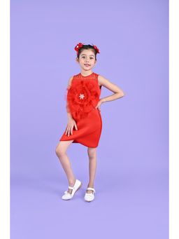 Toplove - Red 3D Tulip Dress