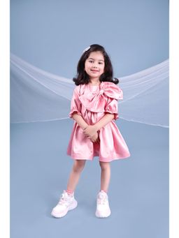 Toplove - Pink My Big Bow Dress With Hair Accessories