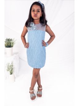 Toplove - Blue Fur Frost Dress Without Trail