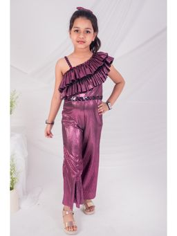 Toplove - Metallic Berry Pop Glam Jumpsuit