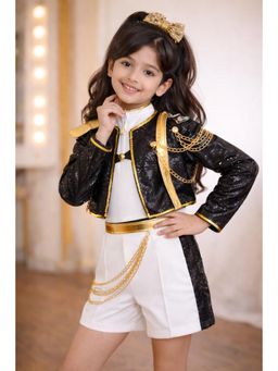 Toplove - Kpop Rumi Black White Complete Outfit (3 Pc Set)