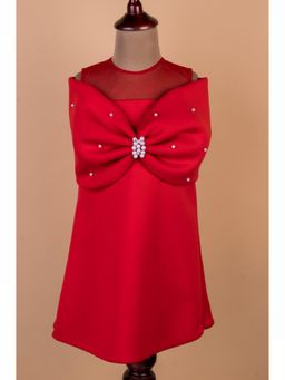 Toplove - Red Shoulder Bow Dress