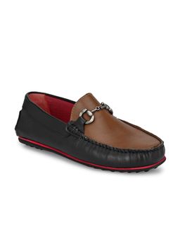 Hitz - Men's Black Leather Slip-On Loafers Shoes