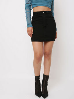 Missguided - Recycled Black Super Stretch Denim Mini Skirt