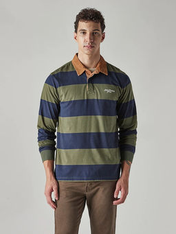 Levi's - Men's Olive Stripes Polo T-Shirt