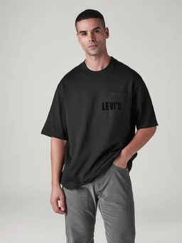 Levi's - Men's Black Solid/Plain T-Shirt