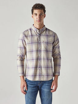 Levi's - Men's Beige Checks Shirt