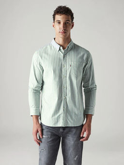 Levi's - Men's Green Stripes Shirt