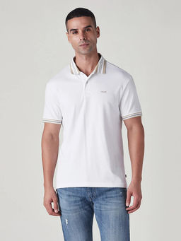 Levi's - Men's White Solid/Plain Polo T-Shirt