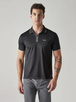Levi's - Men's Black Solid/Plain Polo T-Shirt