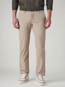 Levi's - Men's Beige Solid/Plain Trousers