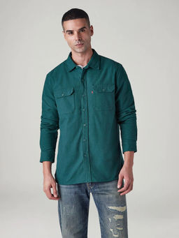 Levi's - Men's Teal Solid/Plain Shirt