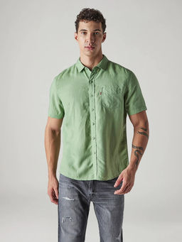 Levi's - Men's Green Solid/Plain Shirt