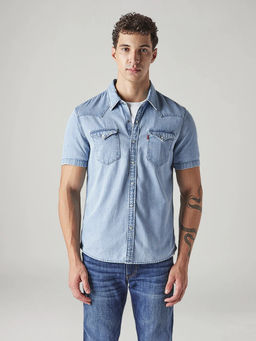 Levi's - Men's Blue Solid/Plain Shirt