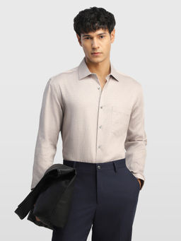 Arrow - Beige Men's Jaquard Printed Shirt