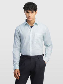 Arrow - Blue Men's Textured Liberty Classic Regular Fit Originals Shirt