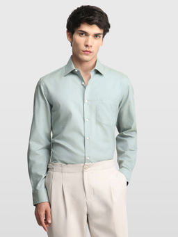 Arrow - Green Men's Solid Liberty Classic Regular Fit Originals Shirt