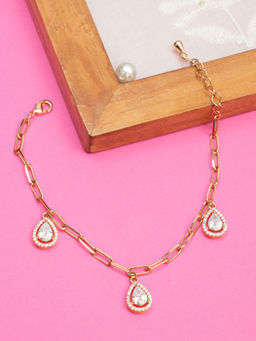 Designbox - Gold Tone CZ Diamond Bracelet