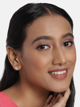 Accessher - Gold-Plated Ad Studded Handcrafted Dear Face Shaped Drop Earrings For Women & Girls