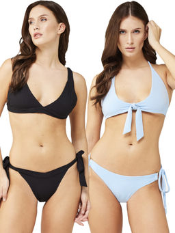 Secrets By ZeroKaata - Women Assorted Stretchable Ribbed Swim Bikini Set