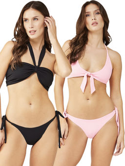 Secrets By ZeroKaata - Women Assorted Stretchable Ribbed Swim Bikini Set