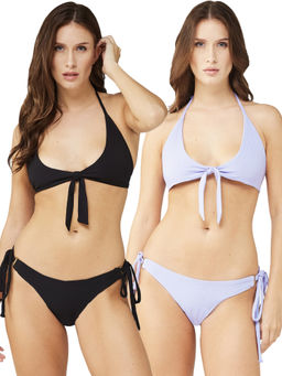 Secrets By ZeroKaata - Women Assorted Stretchable Ribbed Swim Bikini Set