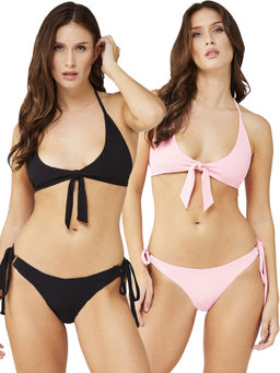 Secrets By ZeroKaata - Women Assorted Stretchable Ribbed Swim Bikini Set