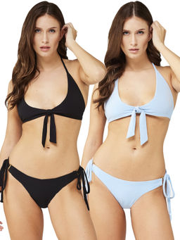 Secrets By ZeroKaata - Women Assorted Stretchable Ribbed Swim Bikini Set