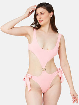 Secrets By ZeroKaata - Women Ribbed Solid Bodysuit Swimwear