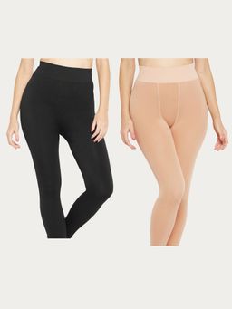 Secrets By ZeroKaata - Assorted Fleece Fur Stretchable Stockings For Women