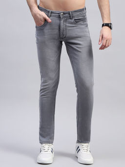 Monte Carlo - Mens Grey Solid Ankle Jeans